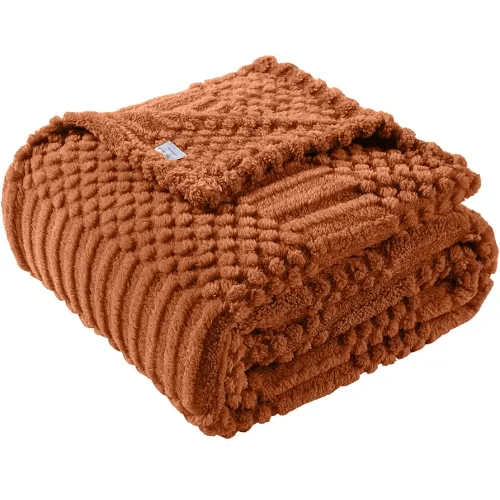 50x70 Inch Rust Throw Blanket - Soft & Fluffy Fleece, Cute & Aesthetic, Perfect for Sofa, Couch, Chair, Bed, Living Room & Bedroom, All-Season Use, Plush & Cozy Decorative Blanket