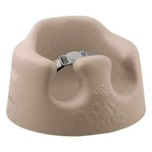 Bumbo Baby Floor Seat – Portable Infant Booster Chair, Taupe with Tray