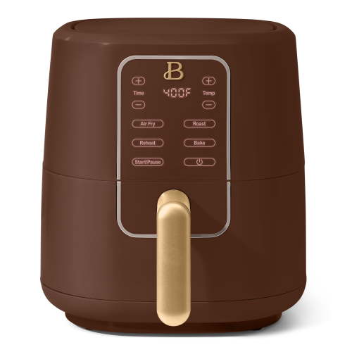 Beautiful 3 Qt Air Fryer with TurboCrisp Technology, EverGood Non-Toxic Ceramic Nonstick Coating, Chocolate by Drew Barrymore