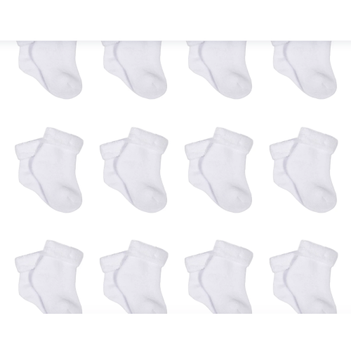 12-Pack White Terry Socks