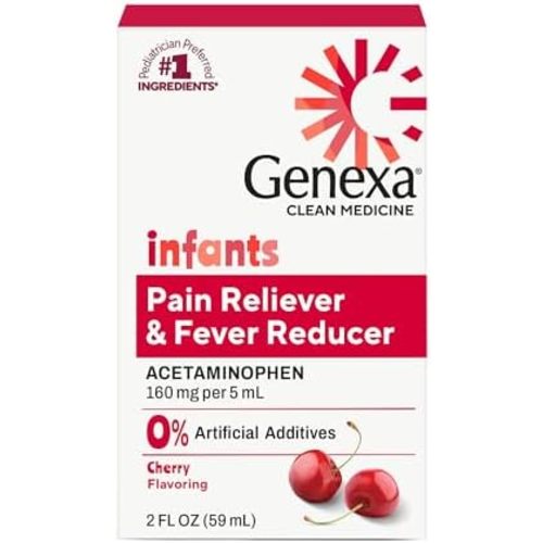 Genexa Infants Acetaminophen Made Clean, Baby Pain & Fever Reducer, 2 fl oz