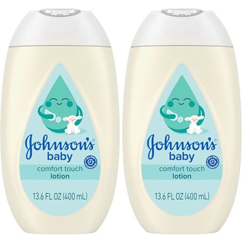 Johnson's Baby Comfort Touch Newborn Baby Face & Body Lotion, Silky Moisturizing Lotion, Toddler Essentials, Hypoallergenic, No added Parabens &Dyes, 13.6 fl. oz (Pack of 2)