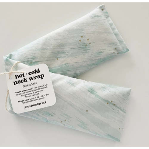 Hot & Cold Therapy Neck Wrap - Mint, White & Gold