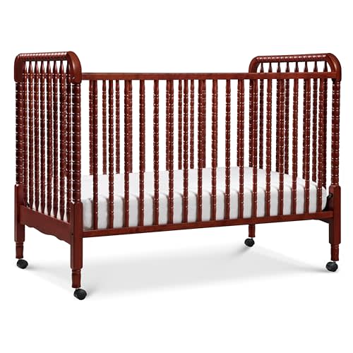 DaVinci Jenny Lind 3-in-1 Convertible Baby Crib, Rich Cherry | Converts to Toddler Bed & Daybed, 4 Adjustable Mattress Heights - Conversion Kit Sold Separately - Durable & Easy to Assemble