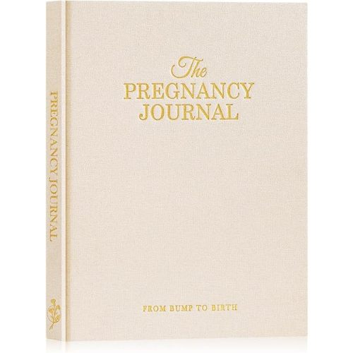 Lanpn My Pregnancy Journal Memory Book for First Time Mom, 156 Page Pregnant Announcement Must Have Planner Scrapbook, Pregnancy Tracking Diary Mom to Be Keepsake Gift for Expecting New Parent Beige