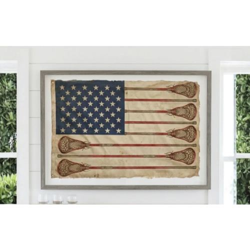 Distressed lacrosse American Flag