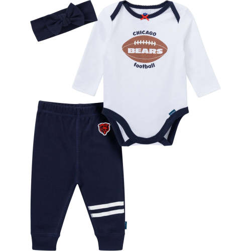 3-Piece Baby Girls Chicago Bears Bodysuit, Pants & Headband Set – Gerber Childrenswear