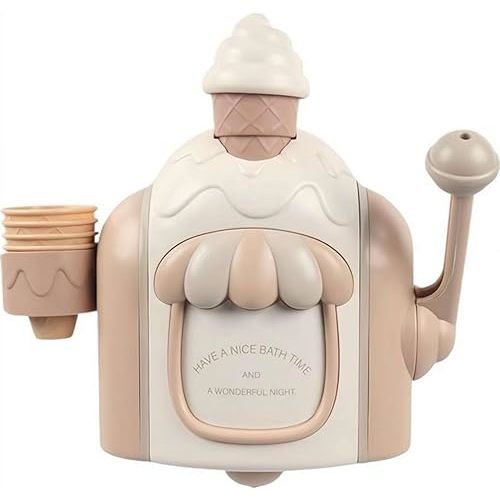 Bath Bubble Machine, Bubble Ice Cream Maker Bath Toy, Ice Cream Bathing Toy,Shower Toys for 3 4 5 6 7 8 Years Old Boys Girls