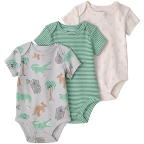 little planet by carter's Unisex Baby 3-pack Short Sleeve Bodysuits Made With Organic Cotton