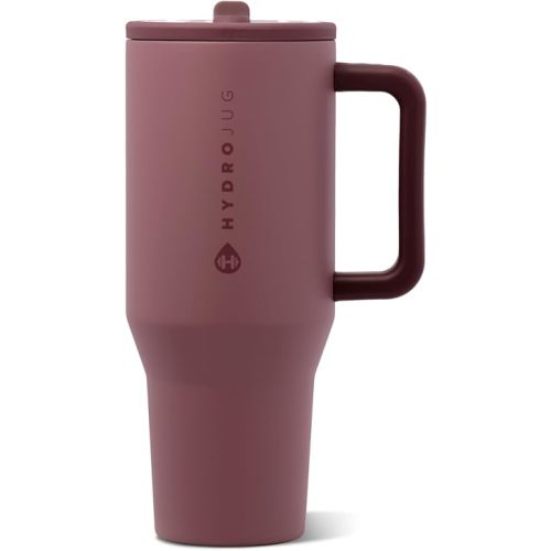 HydroJug Traveler 40oz, Insulated Tumbler with Handle & Straw, Canyon Rose
