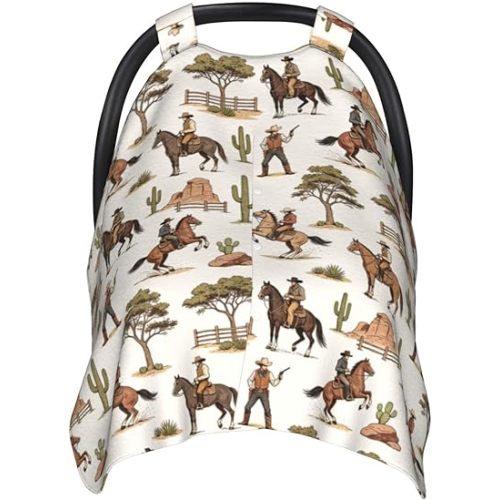 Western Baby Car Seat Canopy Cover Multi Use Nursing Cover for Mom Nursing Covers Newborn Western Shower Gift