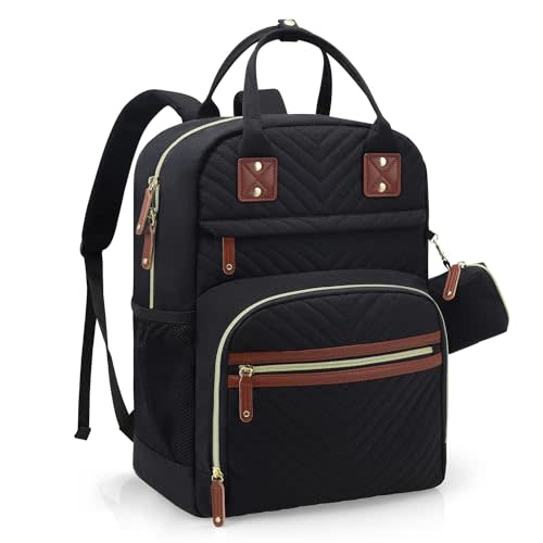 Tuwubi Diaper Bag Backpack, Baby Essentials Travel Tote Bag, Multi function Waterproof Backpacks, Travel Essentials with Stroller Straps & Pacifier Case - Black