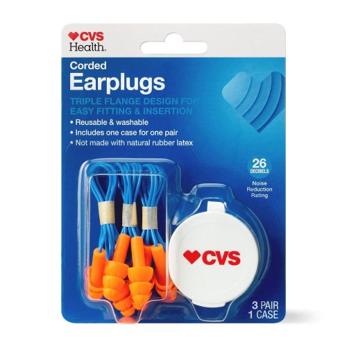 CVS Corded Ear Plugs, 3 Pair
