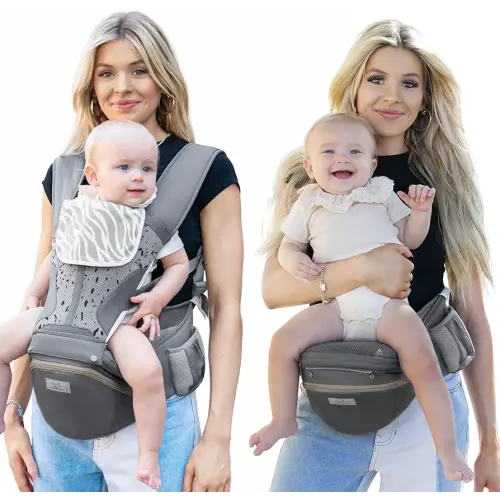 Portabebés Pro, MOMTORY - Portabebés de almacenamiento 6 en 1 con certificado de seguridad para recién nacidos a niños pequeños, portabebés desmontable con asiento de cadera, ergonómico y acogedor