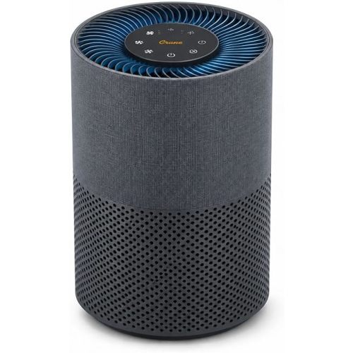 Crane True HEPA Tower Air Purifier, 500 sq ft., Air Quality Indicator Light, Black,