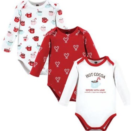Infant Breathable Cotton Long-Sleeve Bodysuit Bundle 3 Count, 6-9M