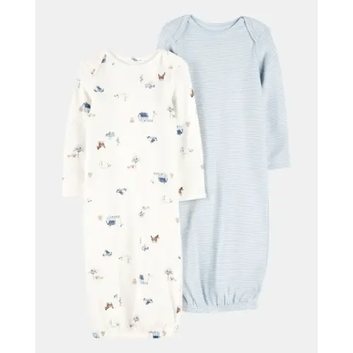 Baby 2-Pack Sleeper Gowns - Blue/White | Carter's