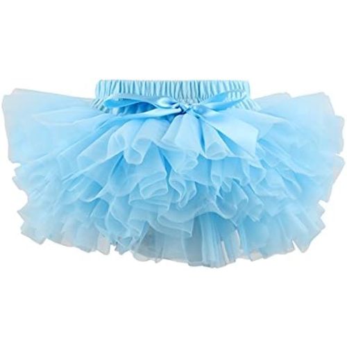 HOOLCHEAN Baby Girl Tutu Skirt Soft Fluffy 4-Layer Tulle Skort with Cotton Diaper Cover for Infant Toddler