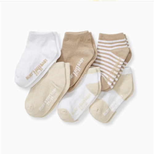 Solid & Stripes Organic Cotton Baby Ankle Socks 6 Pack - Oat – Burt's Bees Baby