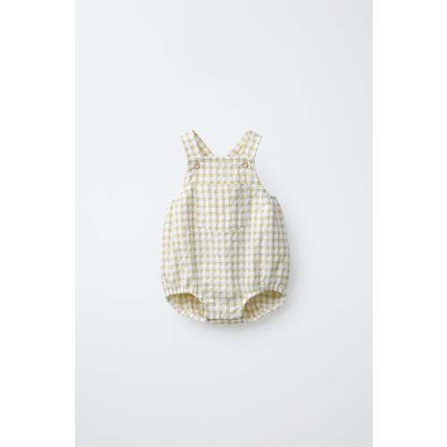 GINGHAM ROMPER - Light green | ZARA United States