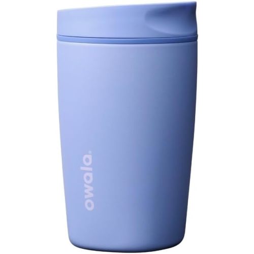Owala SmoothSip Slider Insulated Stainless Steel Coffee Tumbler, Reusable Iced Coffee Cup, Hot Coffee Travel Mug, BPA Free 12 oz, Out of the Blue