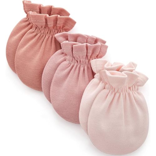 Pro Goleem Newborn Baby Mittens 100% Cotton No Scratch Soft Breathable Gloves for Boys&Girls 0-6 Months Baby Essentials