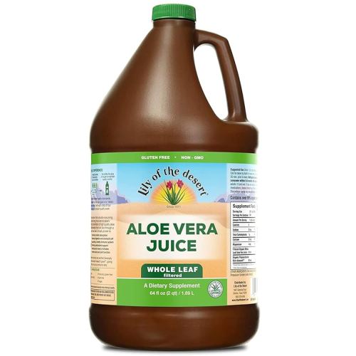 Lily Of The Desert Aloe Vera Juice - Whole Leaf Filtered Aloe Vera Drink, Non-GMO Aloe Juice with Natural Digestive Enzymes for Gut Health, Stomach Relief, Wellness, Glowing Skin, 64 Fl Oz
