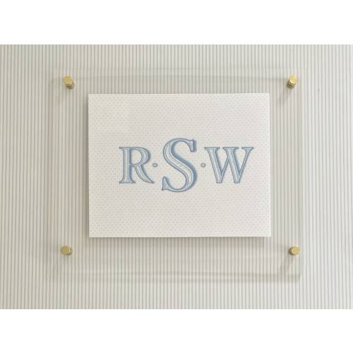 Custom Embroidered Monogram Wall Art