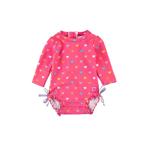 Baby Girls Long Sleeve UPF50+ One Piece Rash Guard, 6-12M