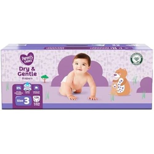 Parent's ~Choice Dry & Gentle Diapers ~ Size N-to Size 8 (3, 126, Count)