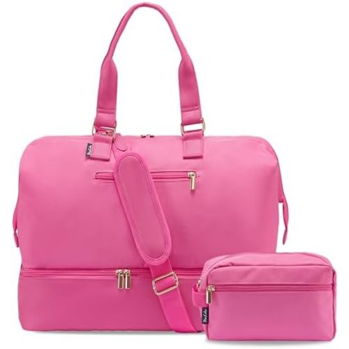 Weekender Bags for Women, Large Travel Duffel Bag with Shoes Compartment, Carry On Overnight Tote Bags with Toiletry Bag