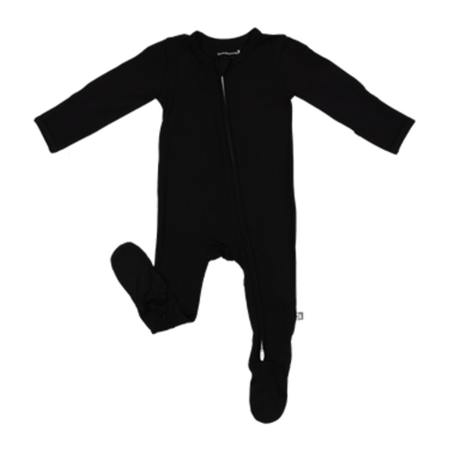 Bumbunny Baby | Zip Footie in Black