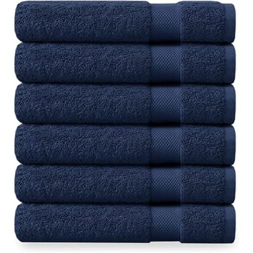 Delara Organic Cotton Luxuriously Plush Washcloths Pack of 6 | GOTS & Oeko-TEX Certified | Premium Quality Face Towels | Feather Touch Technology|650 GSM Long Staple|Soft, Quick Dry & Ultra-Absorbent