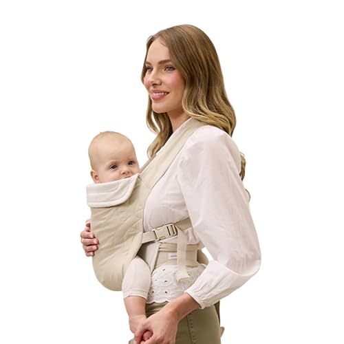 Solly Baby Soft Buckle Carrier (10-45 Lbs), Oat Heritage Dot | Buttery Soft Baby Carrier Infant to Toddler, Ergonomic Design, Lightweight & Breathable Linen, Front & Back Carry