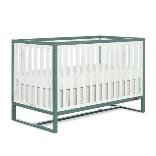 Dream On Me Arlo 5-in-1 Convertible Full-Size Baby Crib in Jungle Green, GreenGuard Gold & BSA, Converts to Toddler, Day & Full-Size Bed, 3 Mattress Heights, Non-Toxic Finish, Sustainable Pinewood