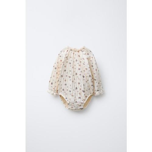 FLORAL LACE TRIM BODYSUIT - Ecru | ZARA United States