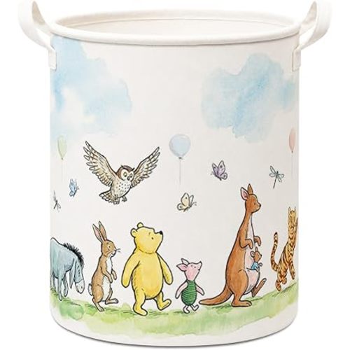 Classic Bear Foldable Canvas Laundry Storage Basket With Waterproof PE Coating, Kids, Boys And Girls Room Clothes Storage, Nursery Bathroom And Bedroom Supplies & Accessories, Diaper Bag -A20