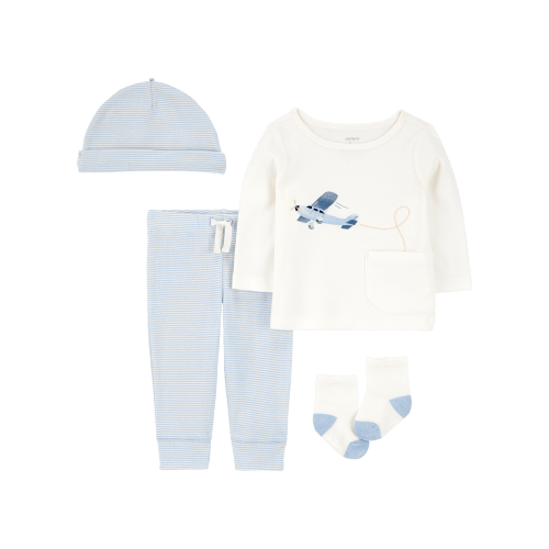 Baby 4-Piece Airplane Print Outfit Set - Blue - Carter's | Carter's