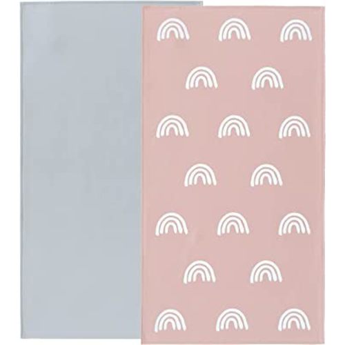 Owlowla Baby Diaper Changing Pad Portable Changing Mat Travel Changing Pad Liner for Baby and Small Toddler(Gray&Rainbow)