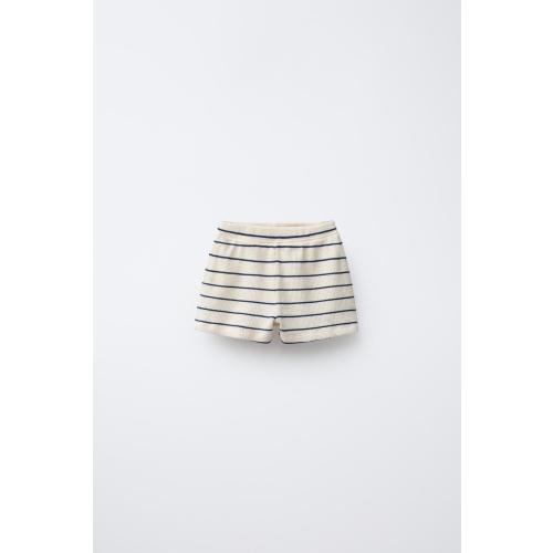 WAFFLE STRIPED SHORTS - Light ecru | ZARA United States