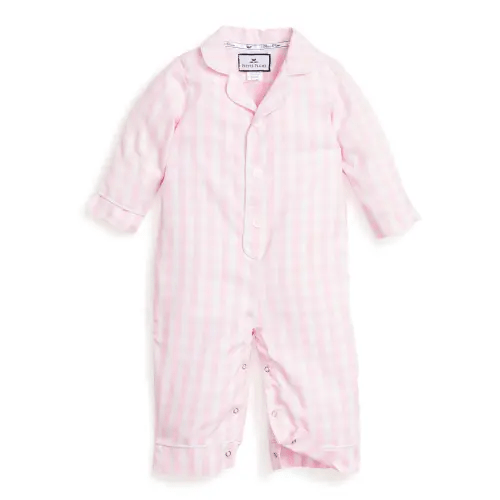 Baby's Twill Classic Romper in Pink Gingham (Size 0-3 Months)