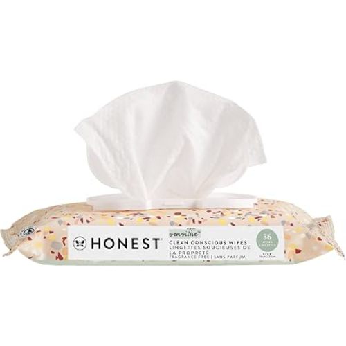 The Honest Company Hypoallergenic Multi-Use Baby Wipes for Sensitive Baby Skin, Terrazzo, 36 Count (Pack of 12)