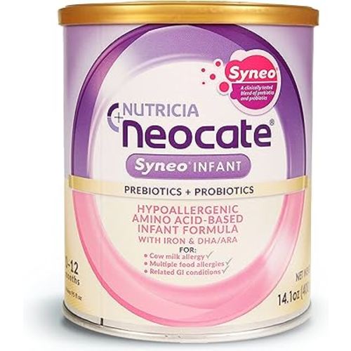 Neocate Syneo Infant - Hypoallergenic, Dairy-Free, Amino Acid-Based Baby Formula with Prebiotic Fiber, Probiotics & DHA/ARA - Food Allergy-Friendly Formula - 14.1 oz (Pack of 1)