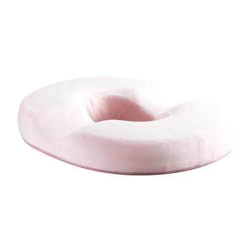 Donut Pillow Seat Cushion, Ergonomic Donut Ring Cushion with Non- Bottom for Tailbone Relief(Pink-1,43x35x7cm)
