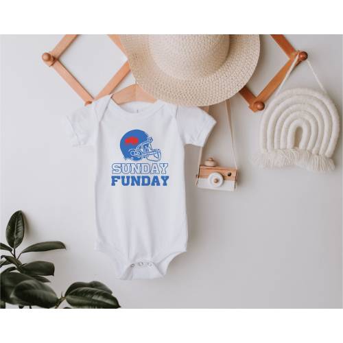 Sunday Funday Bills Onesie, Buffalo Football Infant Bodysuit, Buffalo New York Baby Outfit