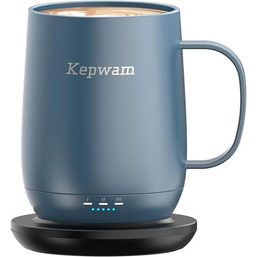 Self Heating Coffee Mug T2, 16oz Smart Heated Coffee Mug, 150 Min Battery Life - Hot up to 149℉ Temperature Control Coffee Mug Warmer, Gifts for Dad Mom (No APP)