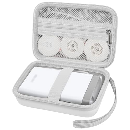 Comecase Label Maker Case for Nelko P21, for Phomemo D30, for JADENS D11 | Elastic Strap, Mesh Pocket for Tape Rolls and Charging Accessories, Home, Office and School Organization, Box Only - White