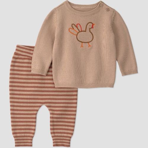 Carter's Just One You® Baby 3pc Turkey Sweater Set - Brown 12M