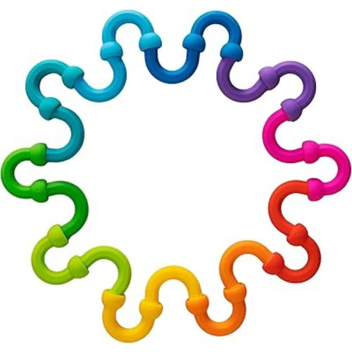 Fat Brain Toys Plip Links, Silicone Building Toys for Creative Play, Creative Construction Play Set for Preschoolers, Kids Toys Ages 3 to 12