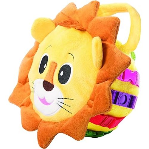 Buckle Toy, Benny Lion, Plush Stuffed Animal Toy, Toddler Learning Activity